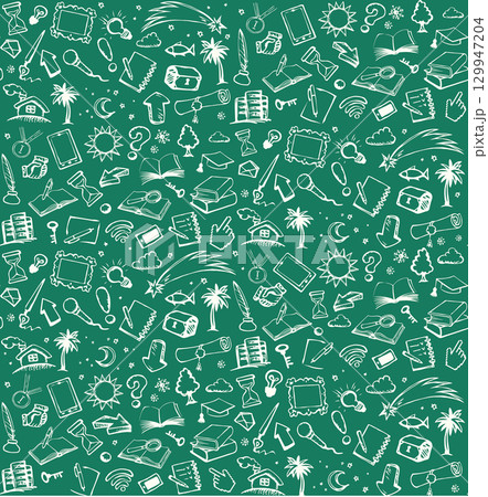 Vector background. Pattern of various icons Vector background. Pattern of various icons 129947204