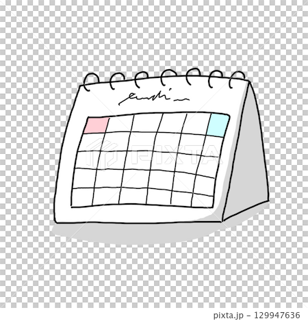 Hand-drawn desk calendar illustration 129947636