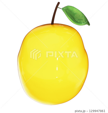 Realistic 3D Quandong Fruit Illustration Isolated on Transparent Background 129947861