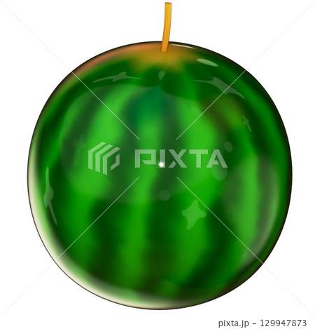 Realistic 3D Watermelon Illustration Isolated on Transparent Background 129947873