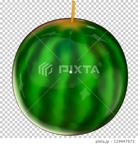 Realistic 3D Watermelon Illustration Isolated on Transparent Background 129947873