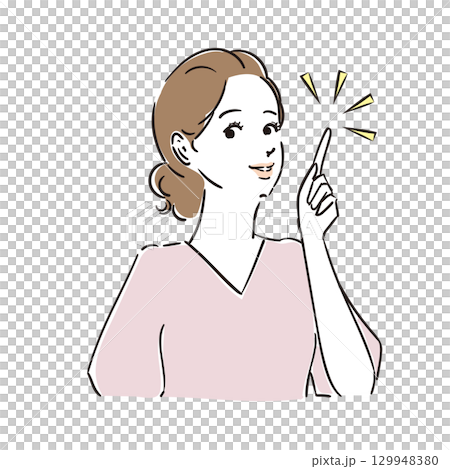 一位美麗的女人擺出一副幸福的表情 129948380