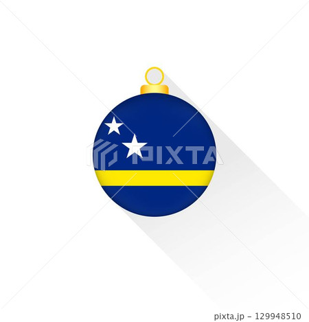 Curacao National Flag Christmas Decoration. 129948510