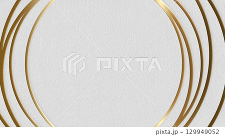 金色の円のシンプルなラインのある背景イラスト 129949052