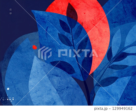 Floral Fantasy in Shades of Indigo 129949162