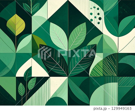 The Geometric Modern Leaves Shape Abstraction 129949163