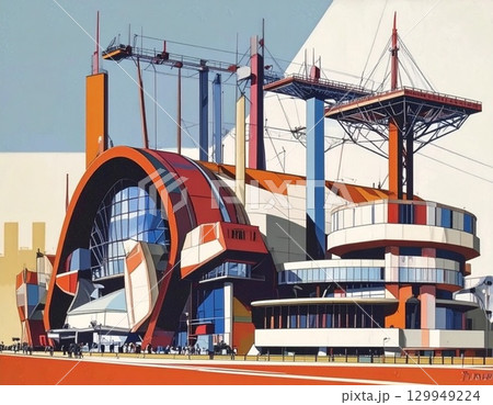 Futuristic Constructivism Architecture 129949224