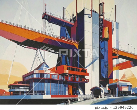 Futuristic Constructivism Architecture 129949226