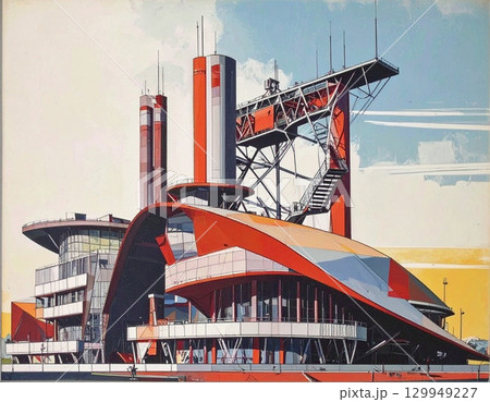 Futuristic Constructivism Architecture 129949227