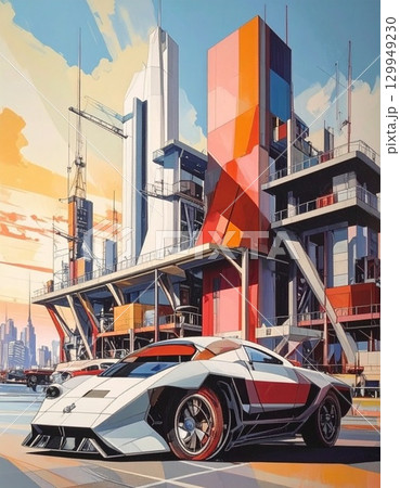 Futuristic Constructivism Architecture 129949230