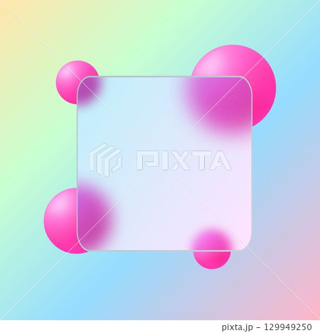 Abstract Futuristic Frame with Pink 3D Balls. Eps 10 129949250