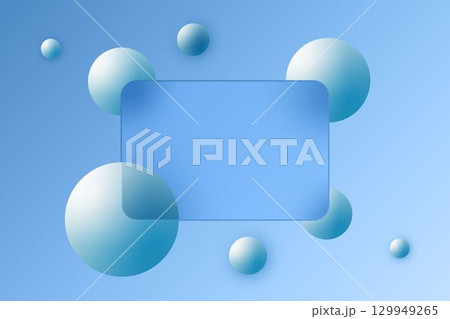 Design with round shapes and transparent blue glass. Eps 10 129949265
