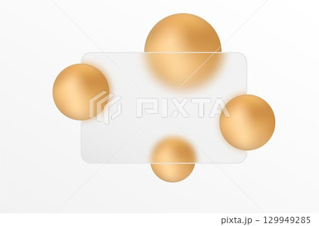 Abstract Glass Morphism Design with Golden Spheres. Eps 10 Abstract Glass Morphism Design with Golden Spheres. Eps 10 129949285