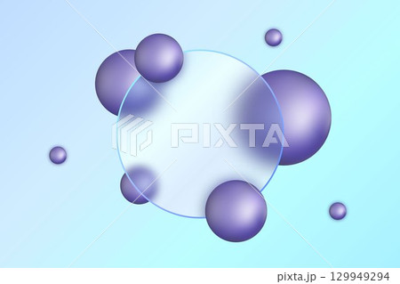 Abstract Composition with Round Frosted Frame and Purple Spheres. Eps 10 Abstract Composition with Round Frosted Frame and Purple Spheres. Eps 10 129949294