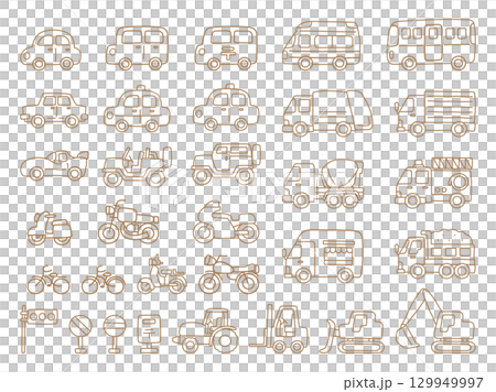 Simple car hand drawn icon 129949997