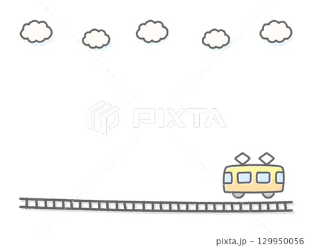 かわいい電車のイラスト 129950056