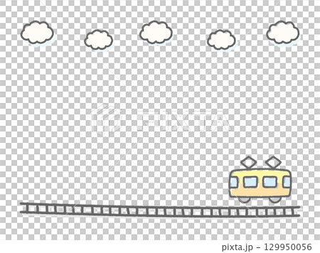 かわいい電車のイラスト 129950056