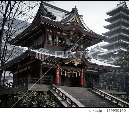 貫禄のある和風建築 129950160