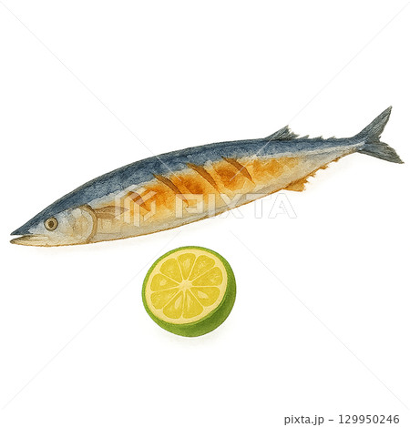 静物画　秋刀魚とレモン　版画 秋刀魚とレモン 版画 【公式通販】