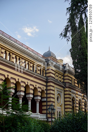 Georgian National Opera and Ballet Theater of Tbilisi Neo-Moorish style buildin on Rustaveli Avenue in Tbilisi, Georgia 129950789