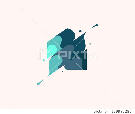 Abstract house logo design template. Colorful sign, logotype. Universal vector icon 129951286