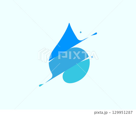 Abstract water aqua logo design. Water drop vector logotype. Abstract water aqua logo design. Water drop vector logotype. 129951287