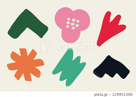 Hand drawn simple abstract shapes on white background. Concept for the design of social networks, for posters, postcards. All elements are isolated. Hand drawn simple abstract shapes on white background. Concept for the design of social networks, for posters, postcards. All elements are isolated. 129951300