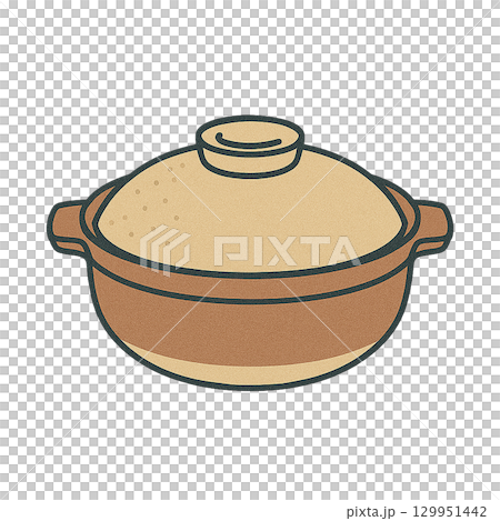 土鍋のイラスト（調理器具・切り抜き） 129951442