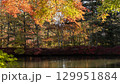 池に映える紅葉 129951884