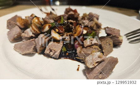this is roast goat menu on a plate this is roast goat menu on a plate 129951932