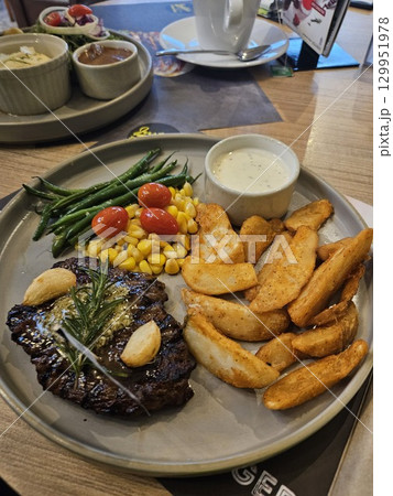 This is slice of beef with grill conditon This is slice of beef with grill conditon 129951978