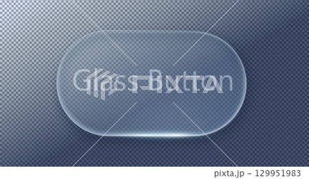 Vector Transparent Glass Buttons. UI UX Glass Screen of Mobile Device. Smartphone Interface Design. Design Elements for Application Phone, Game Menu and Website. 129951983