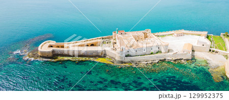 Maniace Castle and Citadel aerial panoramic view, Syracuse Maniace Castle and Citadel aerial panoramic view, Syracuse 129952375