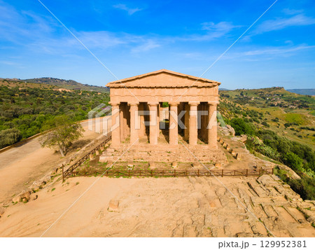 Temple of Concordia aerial panoramic view, Agrigento 129952381