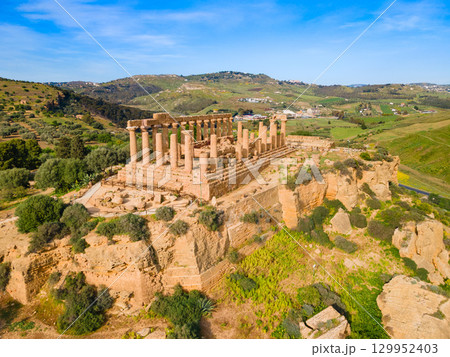 Temple of Hera aerial panoramic view, Agrigento 129952403