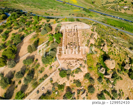 Temple of Hera aerial panoramic view, Agrigento 129952410