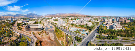 Dushanbe city aerial panoramic view in Tajikistan Dushanbe city aerial panoramic view in Tajikistan 129952432