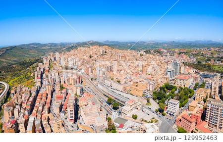 Agrigento city centre aerial panoramic view, Sicily 129952463