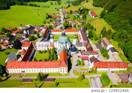 Ettal Abbey aerial panoramic view, Germany 129952488