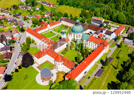 Ettal Abbey aerial panoramic view, Germany 129952490