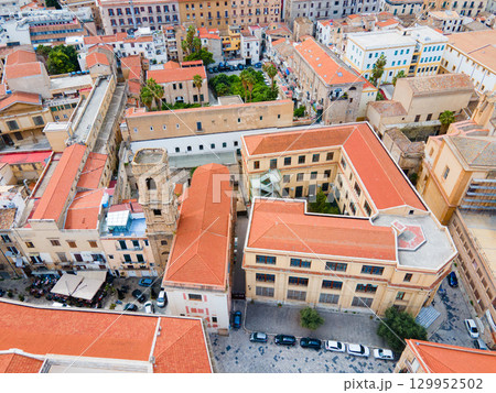 Santa Maria Valvedre Church aerial view in Palermo 129952502