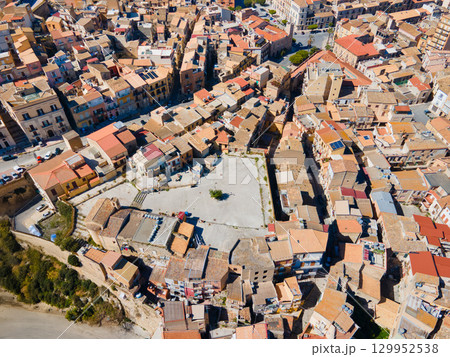 Licata city aerial panoramic view in Sicily 129952538