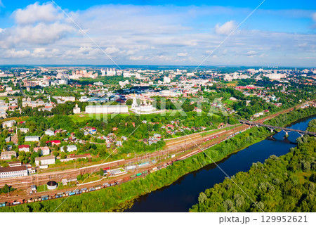 Vladimir city aerial panoramic view, Russia 129952621