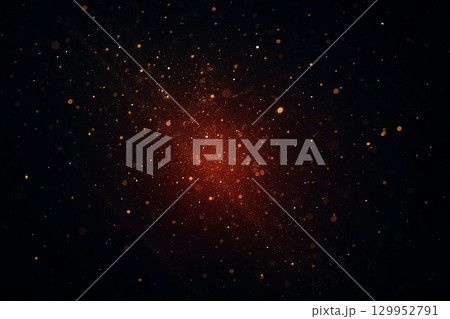 Dark cosmic swirling streaks of red glowing specks forming curved star like trails 129952791