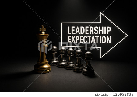 Chess pawns following the king representing leadership expectation Chess pawns following the king representing leadership expectation 129952835