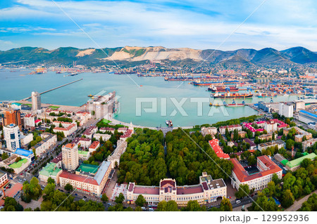 Novorossiysk city aerial panoramic view Novorossiysk city aerial panoramic view 129952936