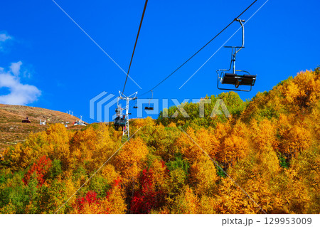 Cable car near Mount Elbrus, Russia 129953009