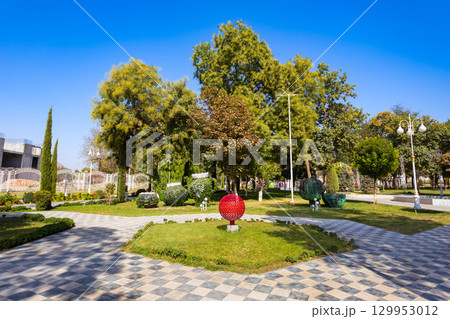 Central Park in Kulob city in southern Tajikistan 129953012