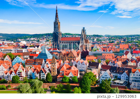 Ulm Minster Church aerial panoramic view, Germany Ulm Minster Church aerial panoramic view, Germany 129953063