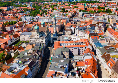 Augsburg old town aerial panoramic view Augsburg old town aerial panoramic view 129953083